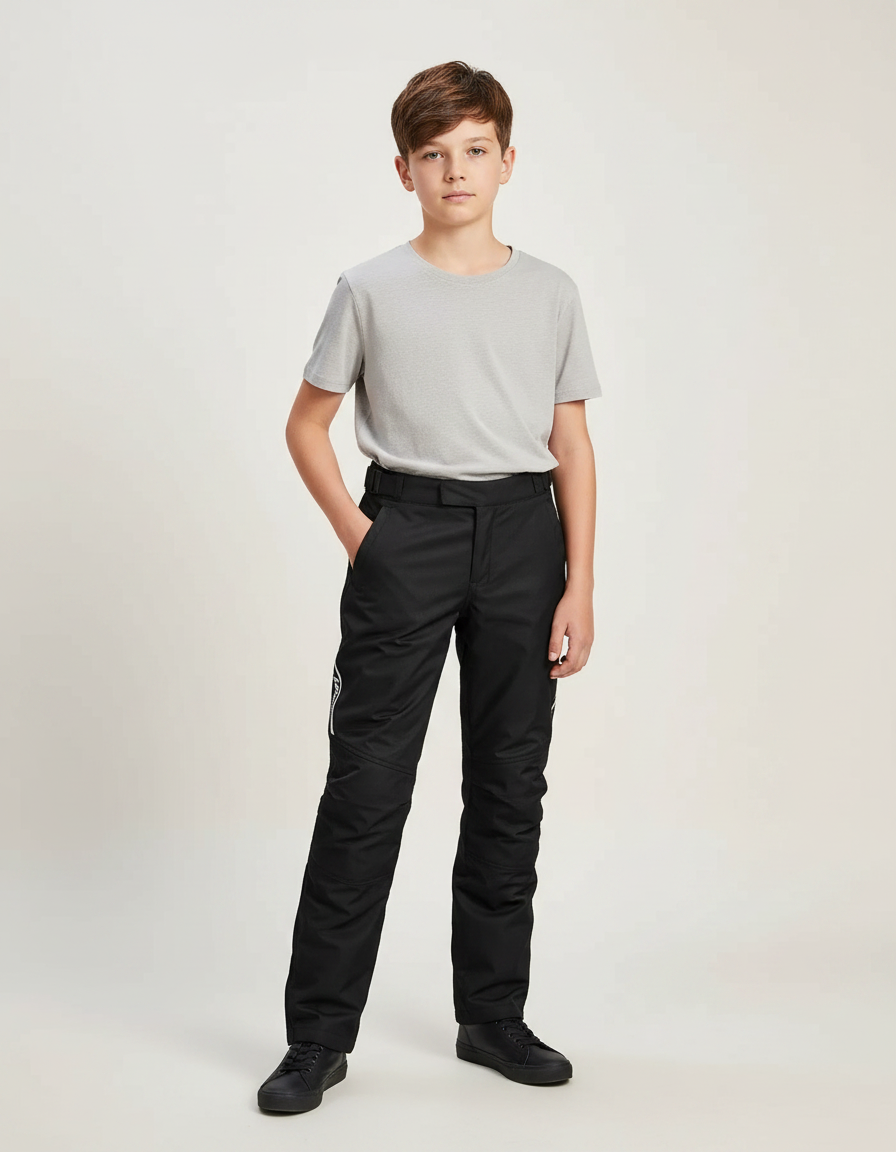 Pantalon Noir Enfant Sportif Imperméable Résistant Hiver - Polyester