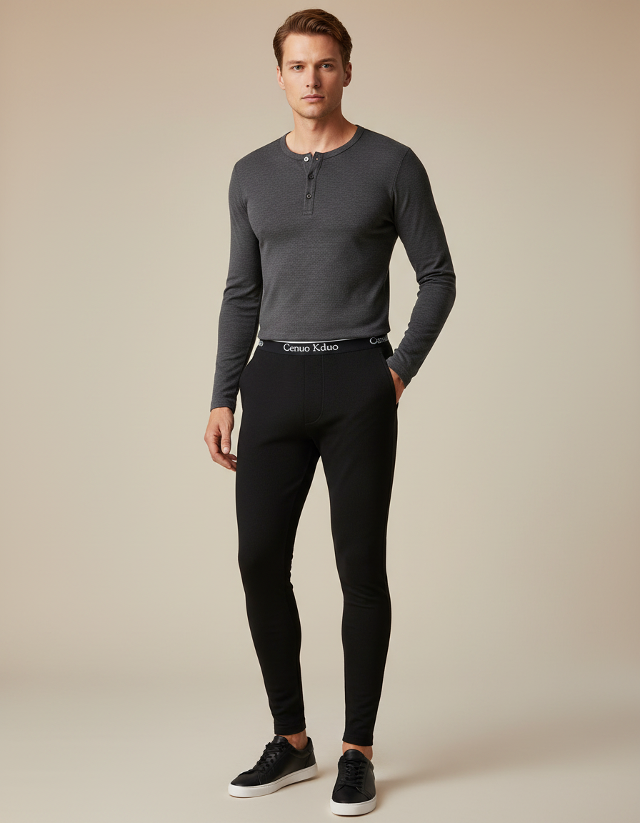 Pantalon Noir Moulant Sport Extensible Homme - Maille