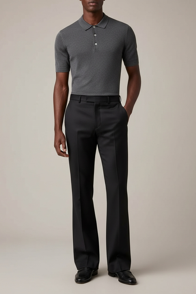Pantalon Patte D'éléphant Noir Homme - Gabardine