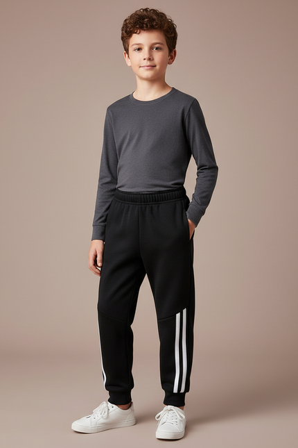 Pantalon Noir Bande Blanche - Molleton