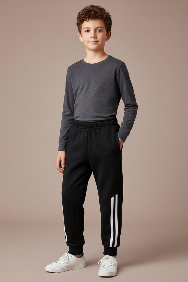 Pantalon Noir Bande Blanche - Molleton