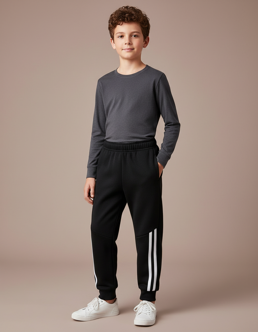 Pantalon Noir Bande Blanche - Molleton