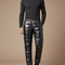Pantalon Noir Matelassé Brillant Imperméable Hiver Homme - Polyester