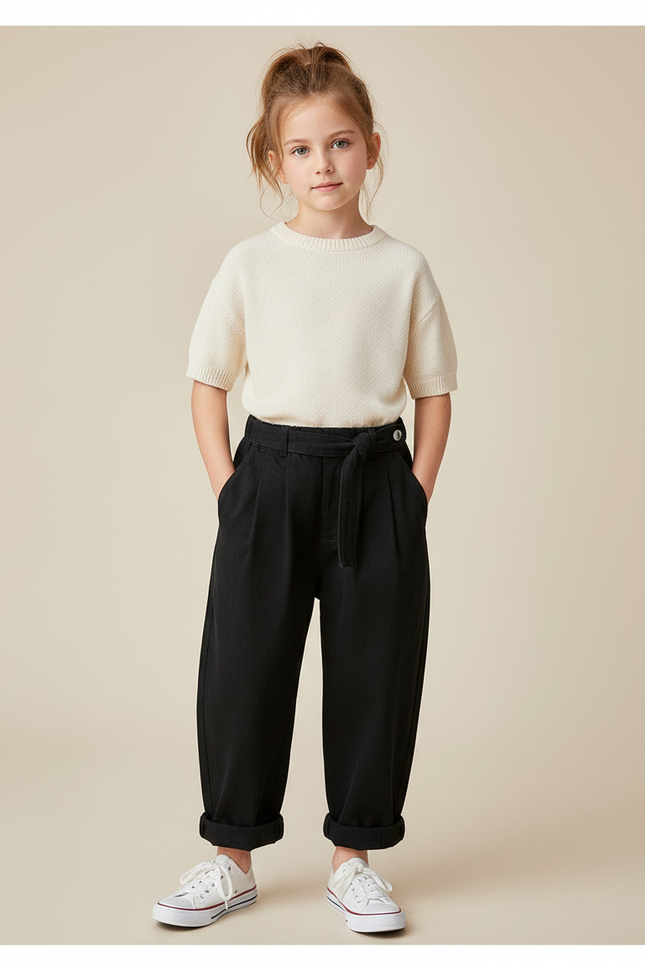 Pantalon Barrel Noir - Toile