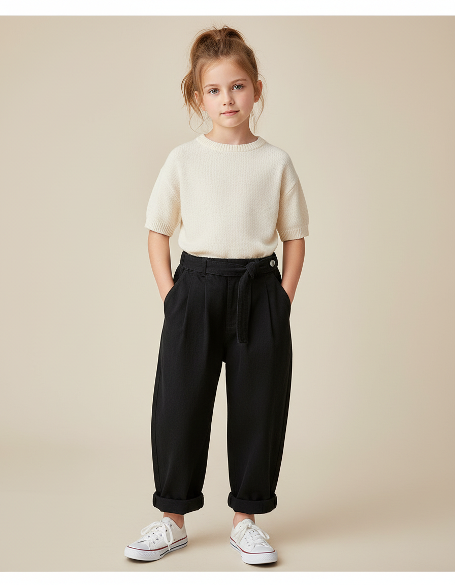Pantalon Barrel Noir - Toile