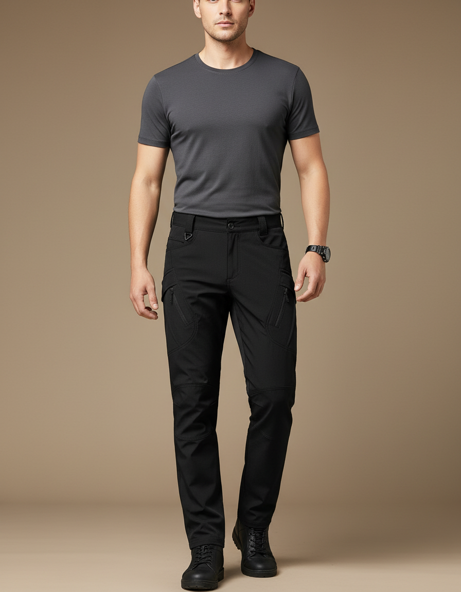 Pantalon Noir Militaire - Polyester