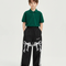 Pantalon Noir Ample Dentelle Nœuds Garçon Fille - Polyester