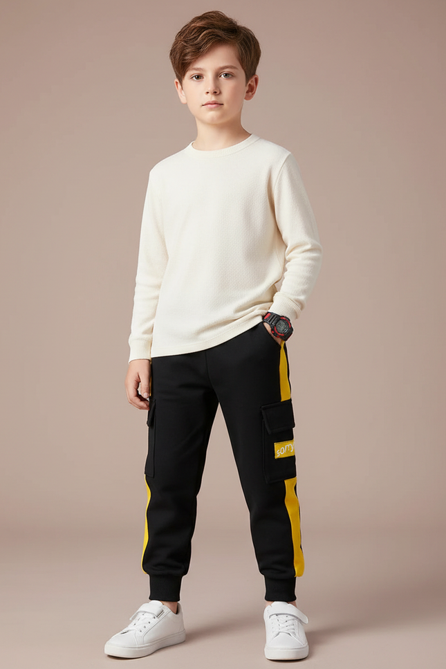Pantalon Multipoche Noir - Molleton
