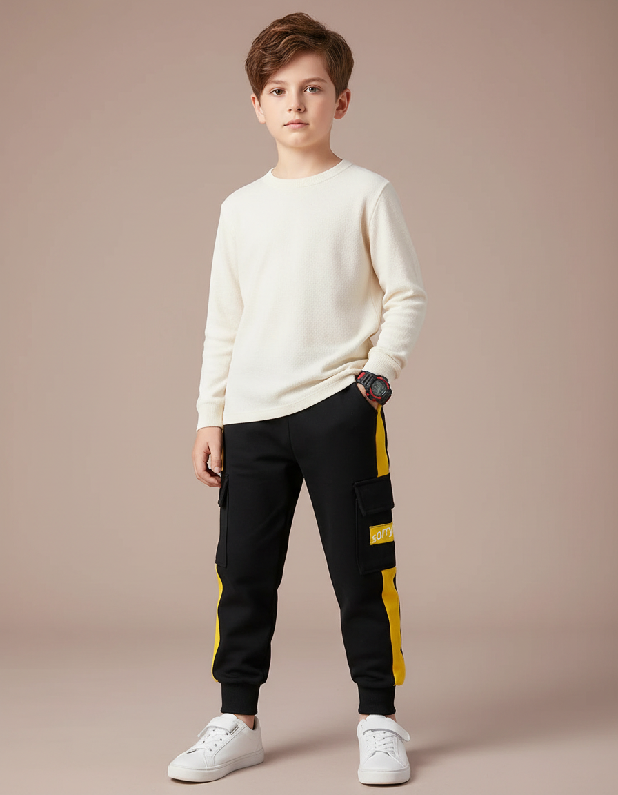 Pantalon Multipoche Noir - Molleton