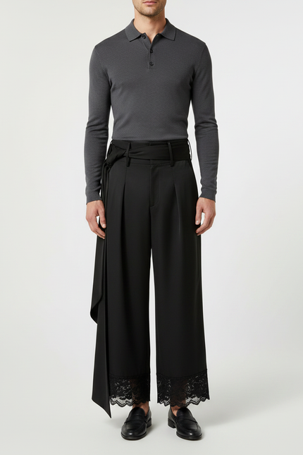 Pantalon Dentelle Noire - Polyester