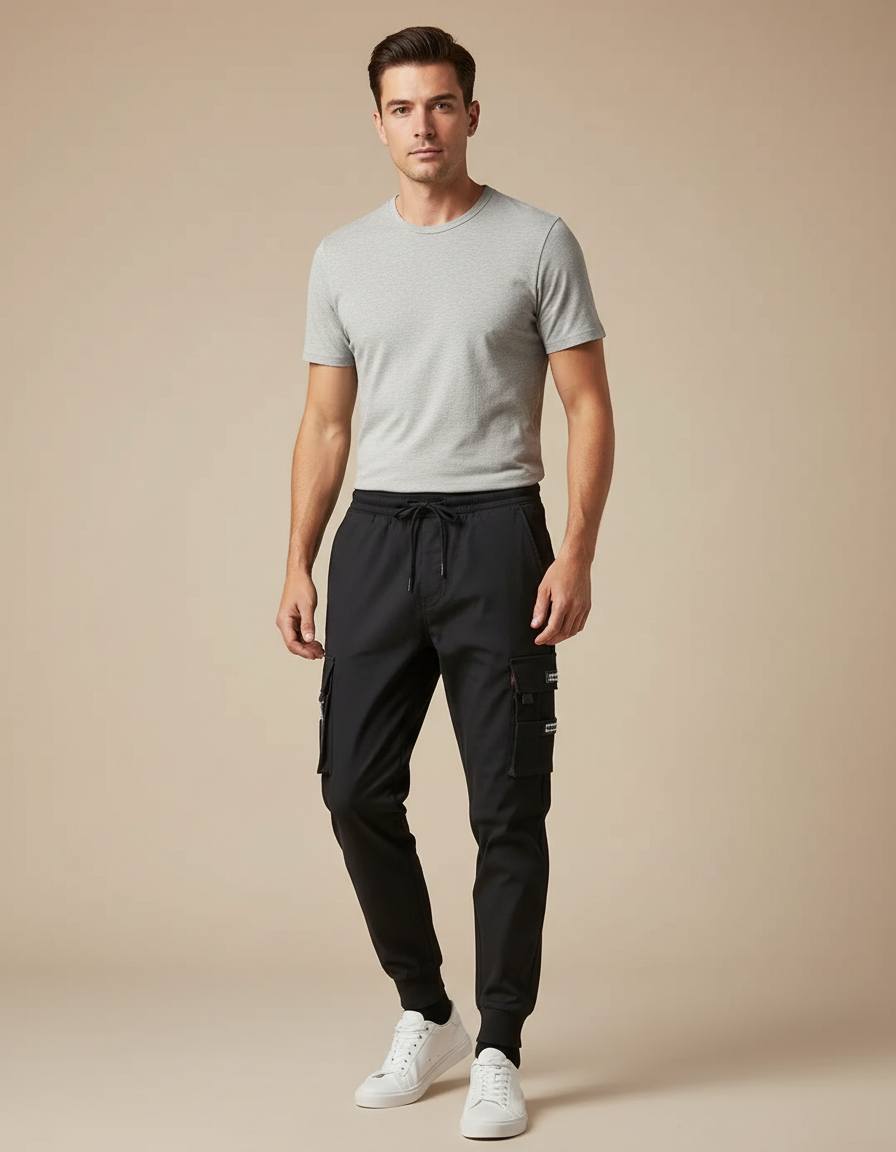 Pantalon Marche Noir - Polyester