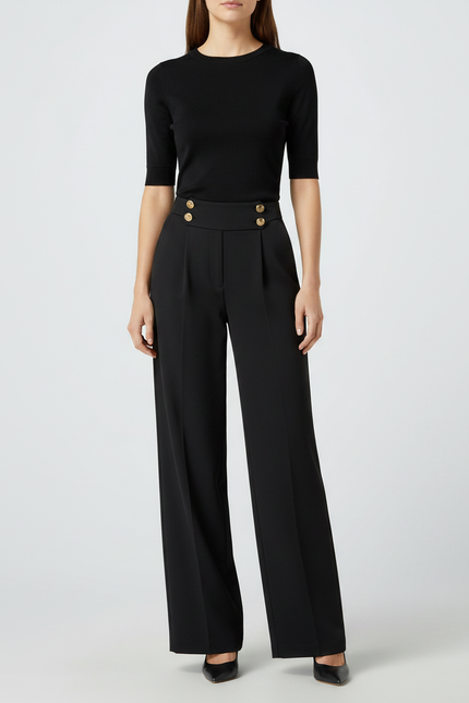 Pantalon De Tailleur Noir Femme - Polyester