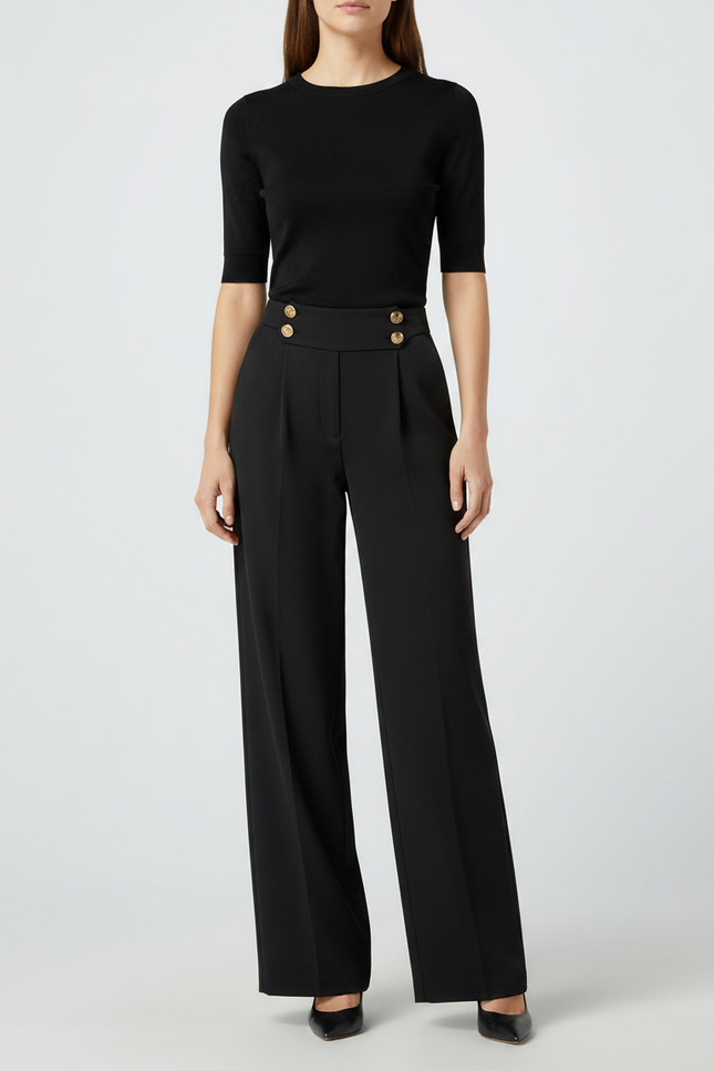 Pantalon De Tailleur Noir Femme - Polyester