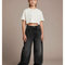 Pantalon Noir Jean Ample Décontracté Fille