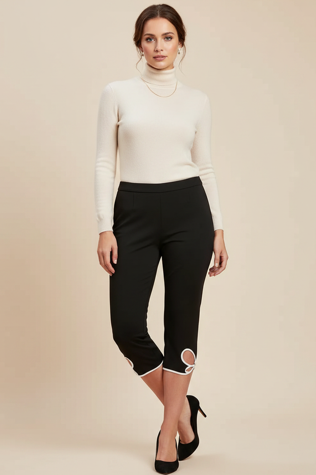 Pantalon Noir Court Femme - Polyester