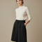 Pantalon Noir Laine Plissé Bermuda Élégant Femme