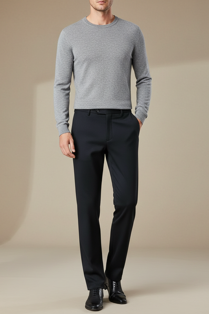 Pantalon De Tailleur Noir - Gabardine