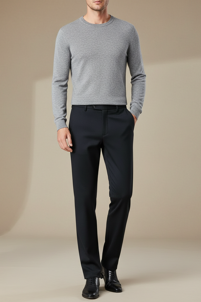 Pantalon De Tailleur Noir - Gabardine