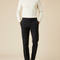 Pantalon Noir Laine Droit Élégant Habillé Homme