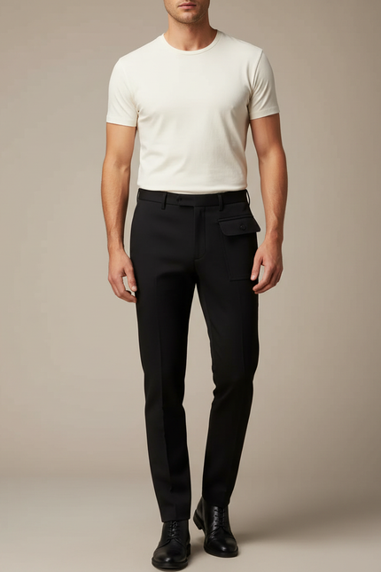 Pantalon Habille Noir - Gabardine