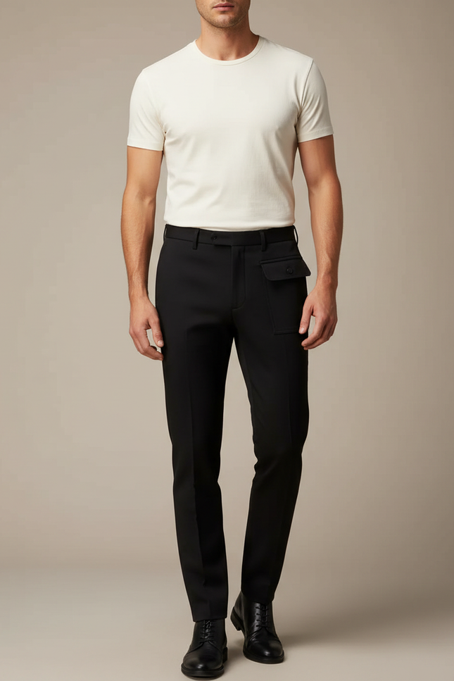 Pantalon Habille Noir - Gabardine