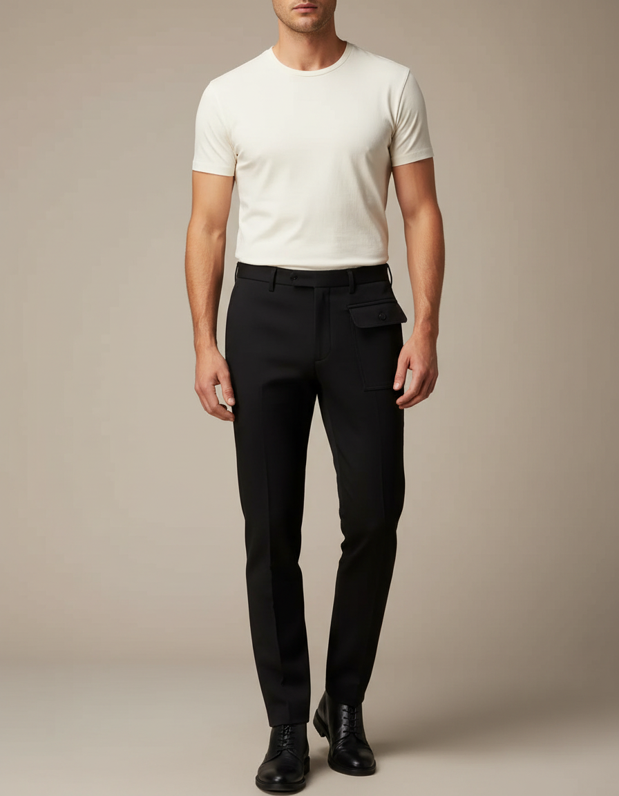Pantalon Habille Noir - Gabardine