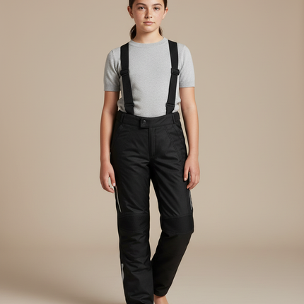 Pantalon Noir Bretelles Réfléchissant Imperméable Enfant - Polyester