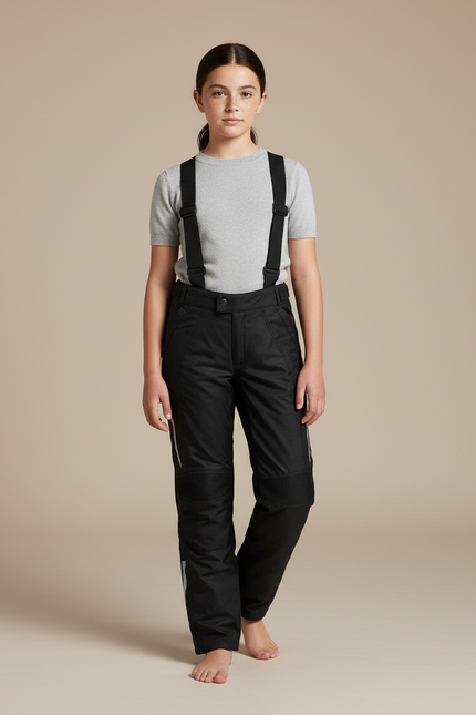 Pantalon Noir Bretelles Réfléchissant Imperméable Enfant - Polyester