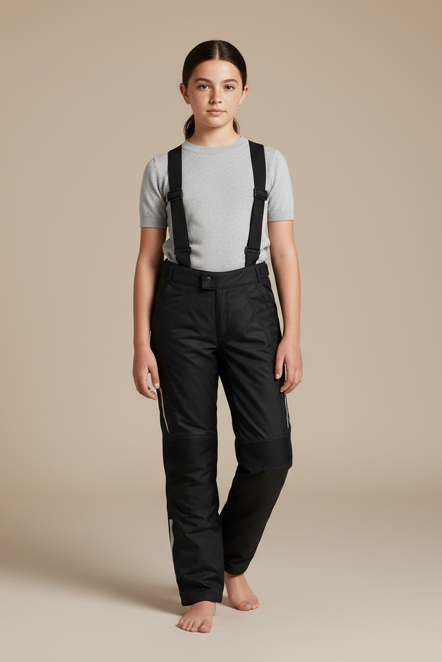 Pantalon Noir Bretelles Réfléchissant Imperméable Enfant - Polyester