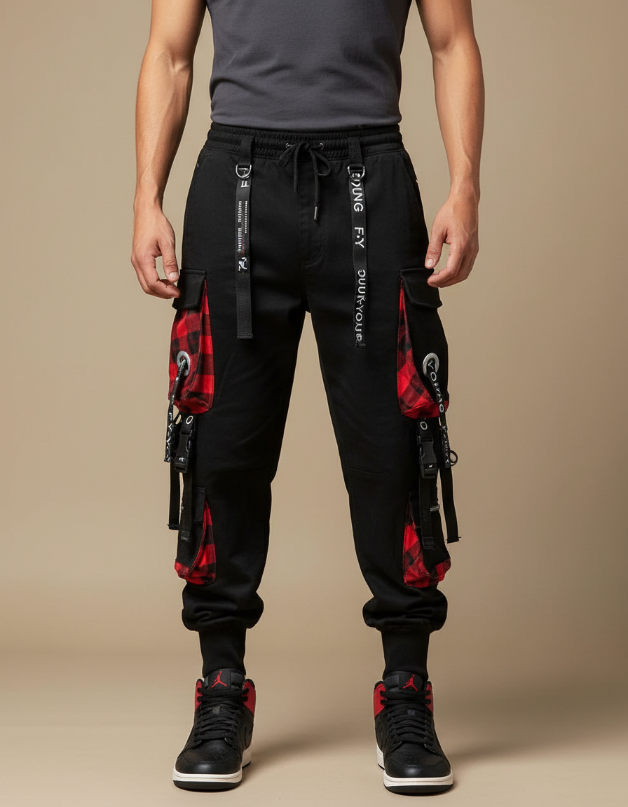 Pantalon Noir Avec Chaine Homme - Molleton