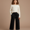 Pantalon Noir Large Coutures Contrastantes Enfant - Molleton