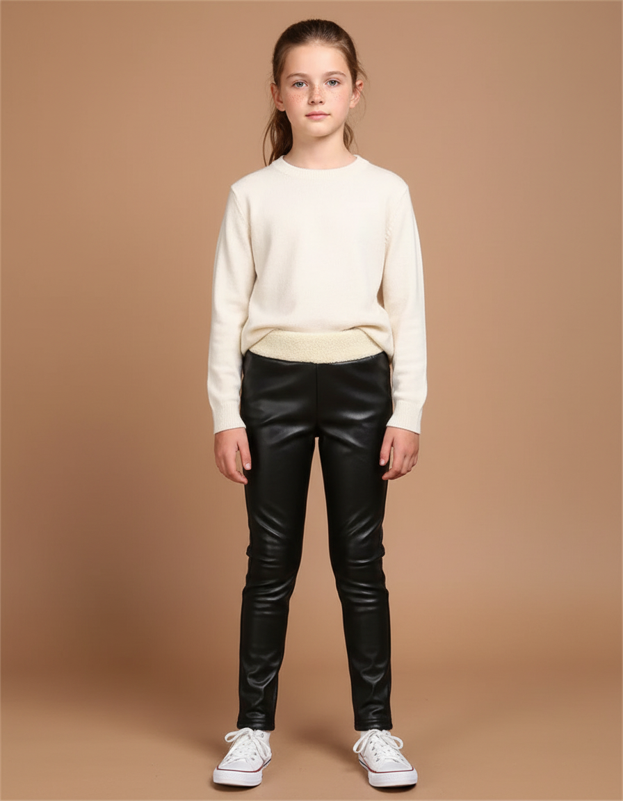 Pantalon Noir Ciré - Simili cuir