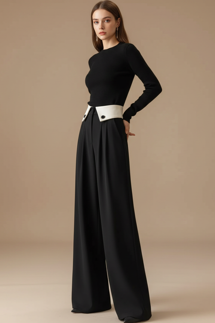 Pantalon Noir Dd7d - Polyester
