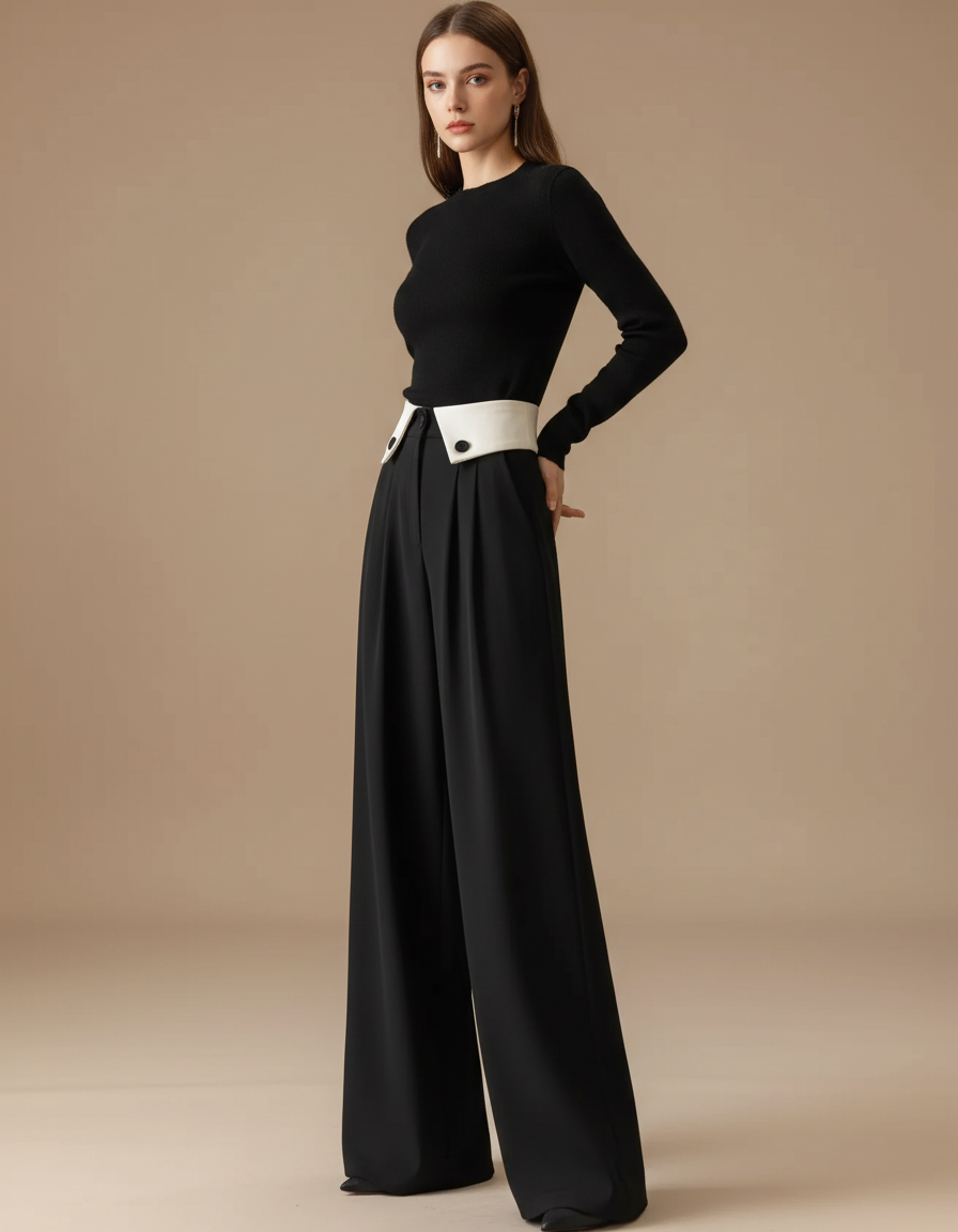Pantalon Noir Dd7d - Polyester