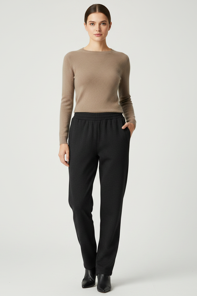 Pantalon Flanelle Noir Femme - Laine