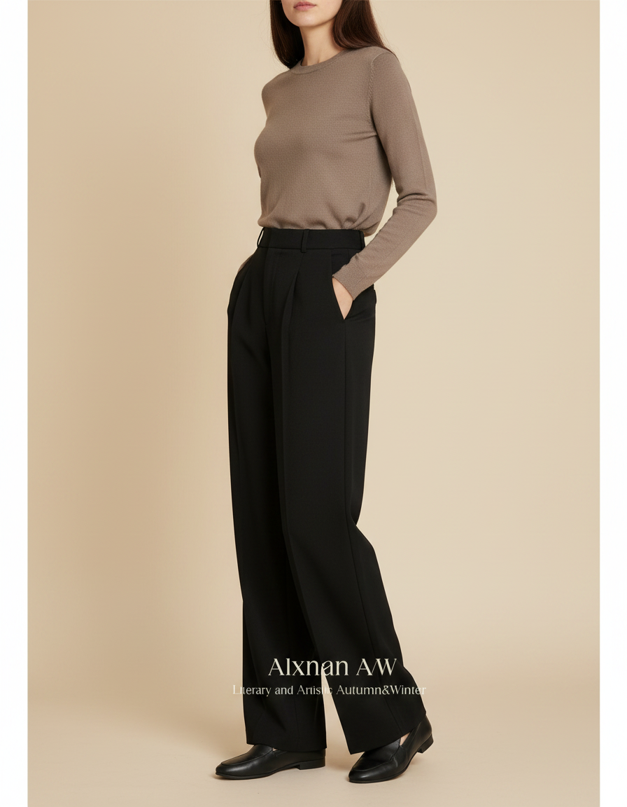 Pantalon Tergal Noir Femme - Polyester
