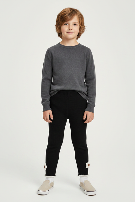 Pantalon Noir Crochet - Maille