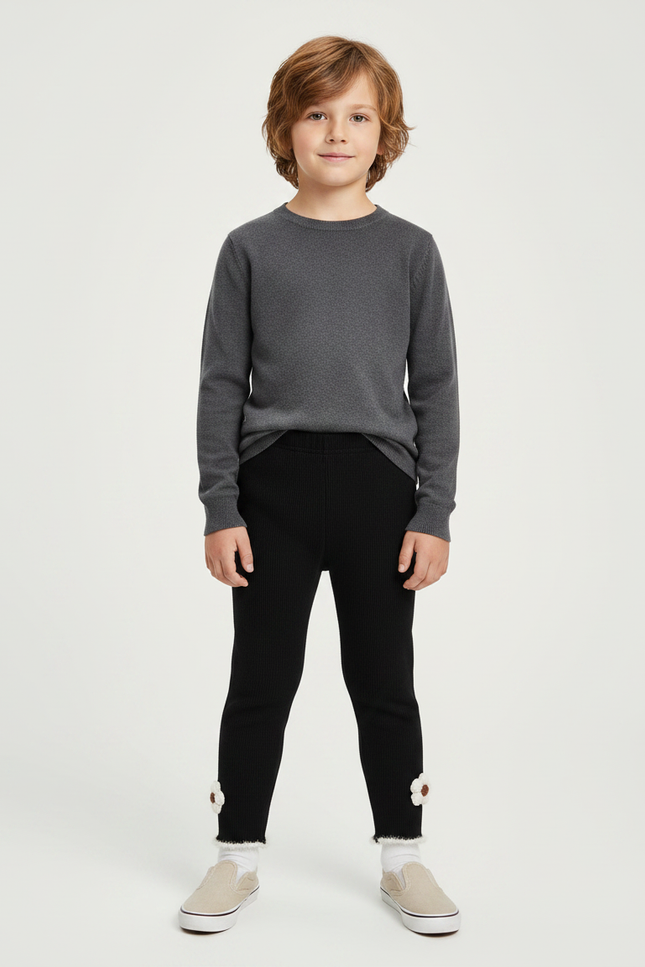 Pantalon Noir Crochet - Maille