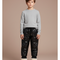 Pantalon Noir Matelassé Brillant Chaud Hiver Enfant - Simili cuir