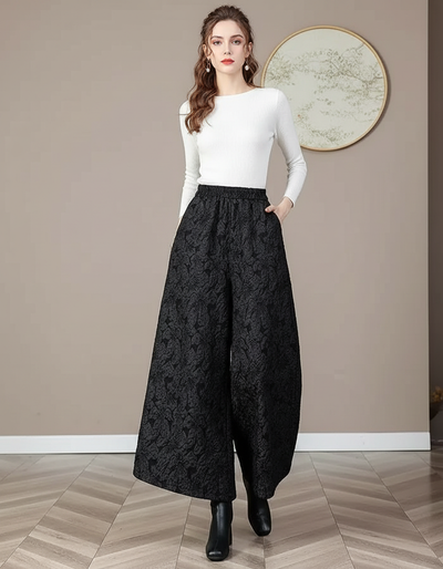 Pantalon Noir Femme Baggy