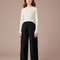 Pantalon Noir Cargo Fille Ample Décontracté Poches - Toile