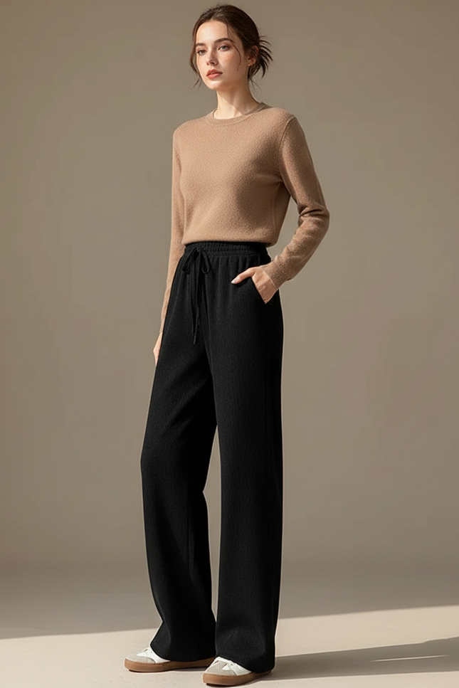Pantalon Laine Noir Femme