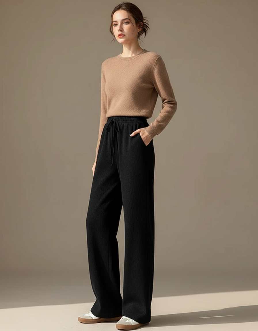 Pantalon Laine Noir Femme