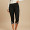 Pantalon Noir Capri Yoga Taille Haute Sport - Polyester