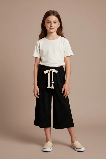 Pantalon Capri Noir - Maille