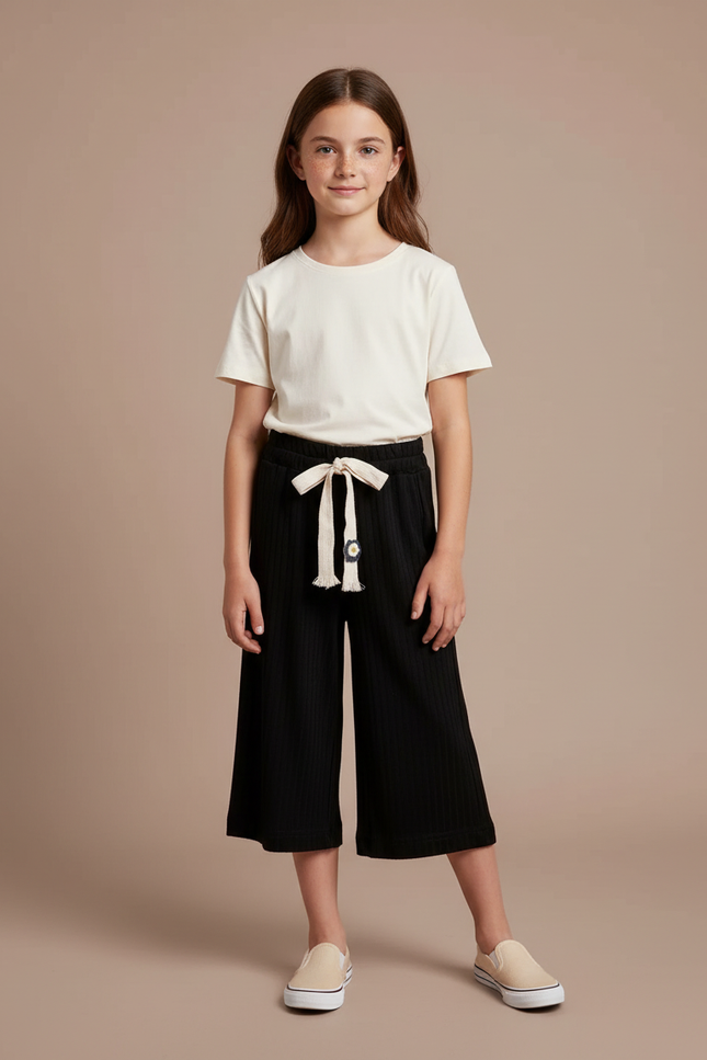 Pantalon Capri Noir - Maille