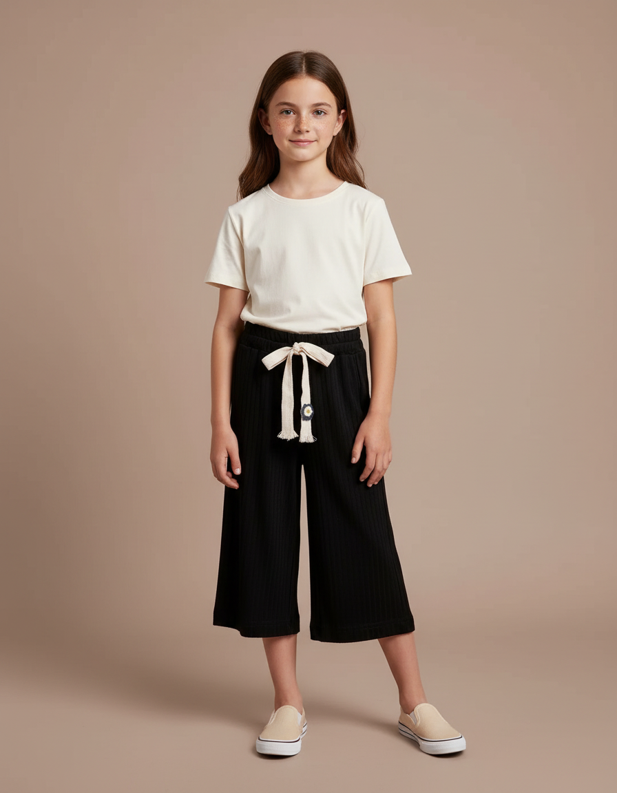 Pantalon Capri Noir - Maille