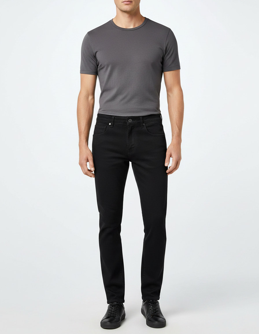 Pantalon Noir Homme Slim Stretch Denim Élégant - Jean