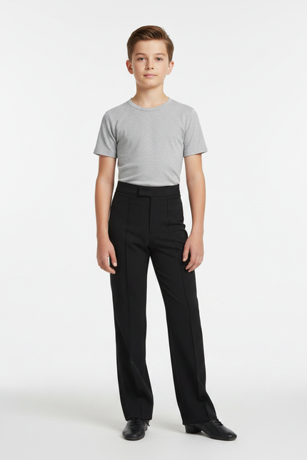 Pantalon Noir Danse Ballroom Garçon Élégant - Polyester