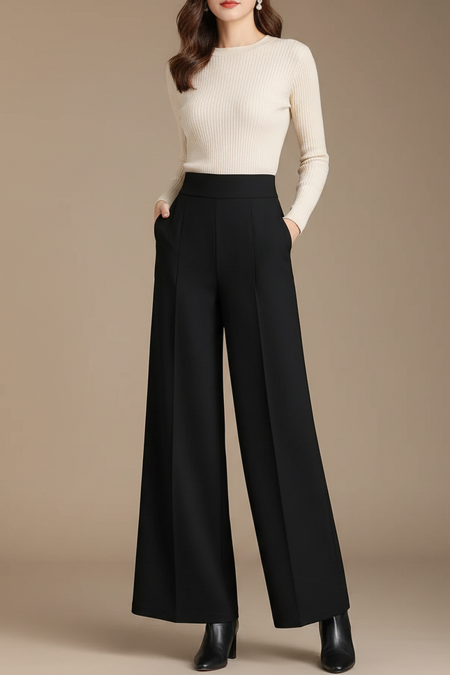 Pantalon A Pince Noir Large - Polyester